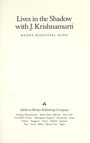 Lives in the shadow with J. Krishnamurti /