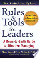 Rules & tools for leaders : a down-to-earth guide to effective managing /