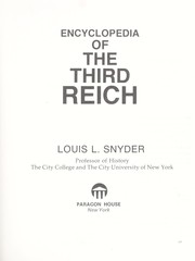 Encyclopedia of the Third Reich /