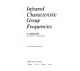 Infrared characteristic group frequencies /