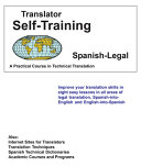 Translator self-training, Spanish legal : a practical course in technical translation /