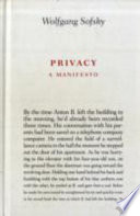 Privacy : a manifesto /