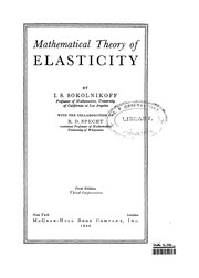 Mathematical theory of elasticity /