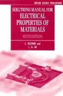 Solutions manual for electrical properties of materials /