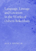 Language, lineage and location in the works of Osbern Bokenham /