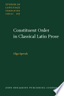 Constituent order in classical Latin prose /