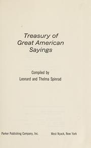 Treasury of great American sayings /