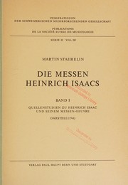 Die Messen Heinrich Isaacs /
