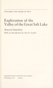 Exploration of the Valley of the Great Salt Lake /