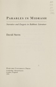 Parables in Midrash : narrative and exegesis in rabbinic literature /