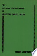 The literary contributions of Christoph Daniel Ebeling /