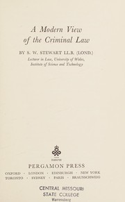 A modern view of the criminal law /