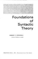 Foundations of syntactic theory /