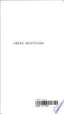 Greek skepticism; a study in epistemology /