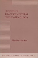 Husserl's transcendental phenomenology /