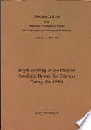 Royal funding of the Parisian Académie Royale des Sciences during the 1690s /