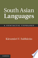 South Asian languages : a syntactic typology /