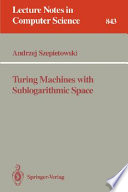 Turing machines with sublogarithmic space /