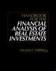 Handbook for the financial analysis of real estate investments /