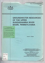 Groundwater resources of the Upper Susquehanna River Basin, Pennsylvania /