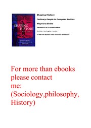 Shaping history : ordinary people in European politics, 1500-1700 /