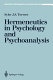 Hermeneutics in psychology and psychoanalysis /