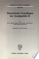 Theoretische Grundlagen der Sozialpolitik II.