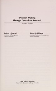 Decision making through operations research /