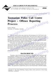 Tasmanian Police Call Centre project, offence reporting process /
