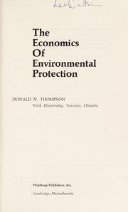 The economics of environmental protection /