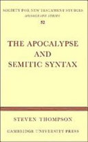 The Apocalypse and Semitic syntax /