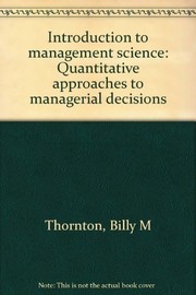 Introduction to management science : quantitative approaches to managerial decisions /