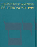 Deuteronomy = [Devarim] : the traditional Hebrew text with the new JPS translation /