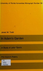 In Adam's garden ; a study of John Clare's pre-asylum poetry /