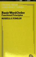 Basic word order : functional principles /