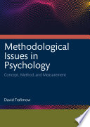 Methodological issues in psychology : concept, method, and measurement /