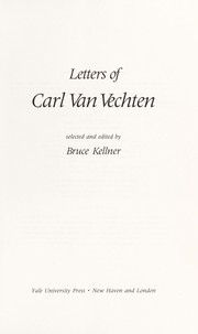 Letters of Carl Van Vechten /
