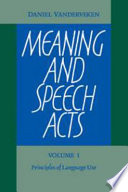 Meaning and speech acts /