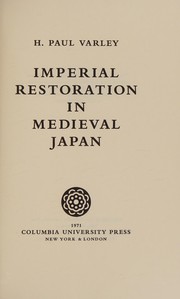 Imperial restoration in medieval Japan /
