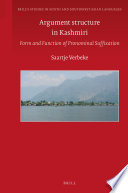 Argument structure in Kashmiri : form and function of pronominal suffixation /