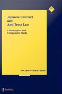 Japanese contract and anti-trust law : a sociological and comparative study /