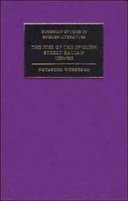 The rise of the English street ballad, 1550-1650 /