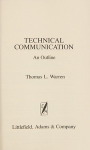 Technical communication : an outline /