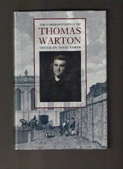 The correspondence of Thomas Warton /