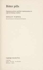 Bitter pills : population policies and their implementation in eight developing countries /