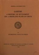 Lasithi, a history of settlement on a highland plain in Crete /