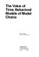 The value of time ; behavioral models of modal choice /