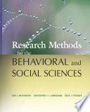 Research methods for the behavioral and social sciences /