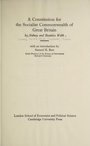 A constitution for the socialist commonwealth of Great Britain /