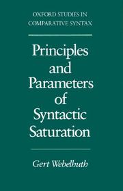 Principles and parameters of syntactic saturation /